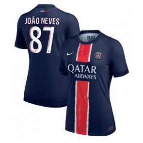 Billiga Paris Saint-Germain Joao Neves #87 Hemmatröja Dam 2024-25 Kortärmad